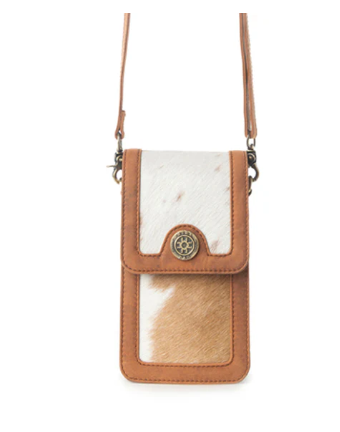 Myra Lasso Lane Hairon Leather Bag in Chestnut Hide - Chestnut Hide