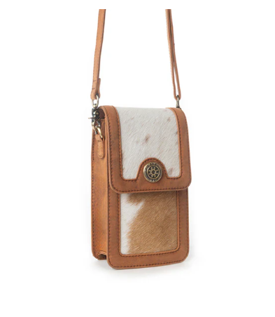 Myra Lasso Lane Hairon Leather Bag in Chestnut Hide - Chestnut Hide
