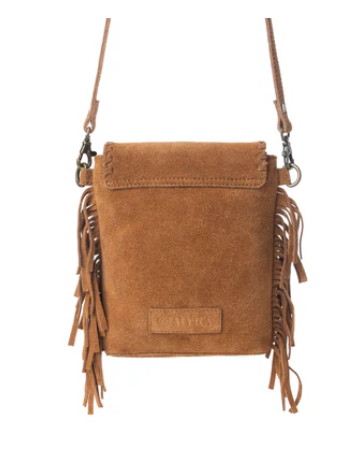 Myra Prairie Drift Fringed Leather Bag in Rodeo Bronze with Concho Accent - Rodeo Bronze with Concho Accent
