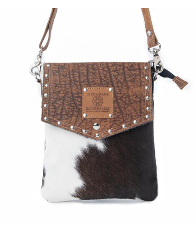 Myra Rustler Bend Canvas & Hairon Bag in Brindle Chestnut - Brindle Chestnut