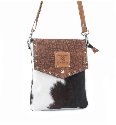 Myra Rustler Bend Canvas & Hairon Bag in Brindle Chestnut - Brindle Chestnut