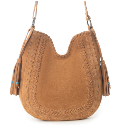 Myra Savannah Sunset Fringed Leather Bag in Deep Mocha - Deep Mocha