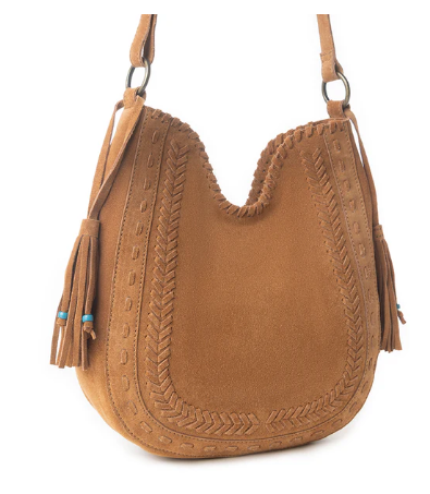 Myra Savannah Sunset Fringed Leather Bag in Deep Mocha - Deep Mocha