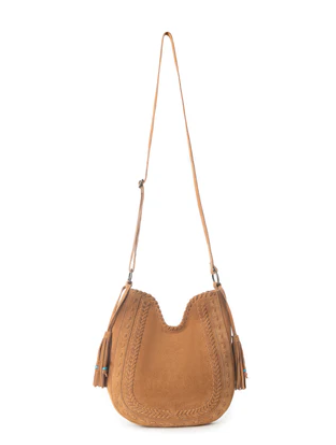 Myra Savannah Sunset Fringed Leather Bag in Deep Mocha - Deep Mocha