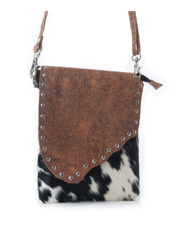 Myra Stonebrook Canvas & Hairon Bag in Spotted Ivory - Spotted Ivory