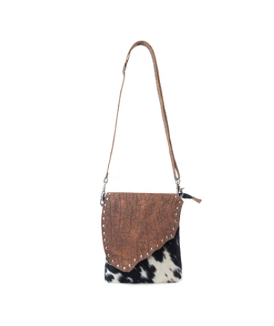 Myra Stonebrook Canvas & Hairon Bag in Spotted Ivory - Spotted Ivory