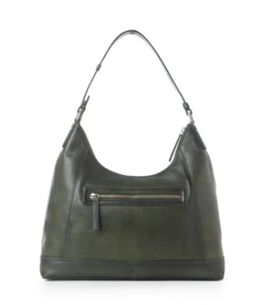 Myra Zidana Winchester Loop Veg Tanned Leather Shoulder Bag in Midnight Olive - Midnight Olive