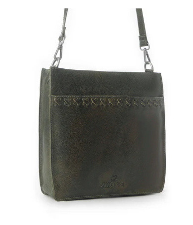 Myra Zidana Mirelle Woven Veg Tanned Leather Sling Bag in Oliva Nero - Oliva Nero