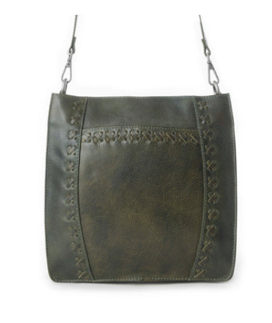 Myra Zidana Mirelle Woven Veg Tanned Leather Sling Bag in Oliva Nero - Oliva Nero