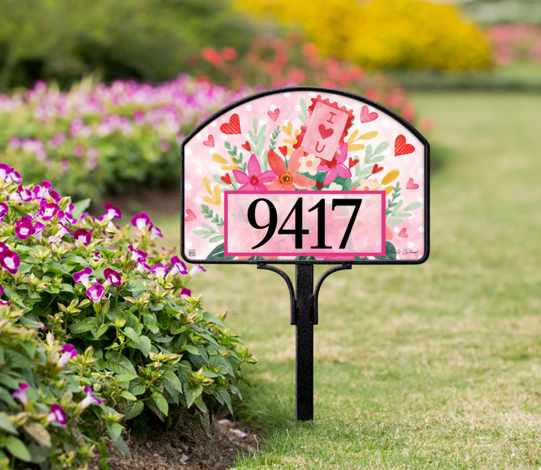 Nicole DeCamp Valentine Flowers Yard DeSign 14" x 10"