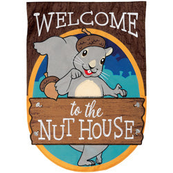 Nut House Applique Garden Flag
