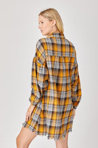 MISSY OVERSIZED PLAID SHIRT DRESS