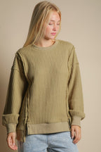 Elise Oversized Waffle Knit Casual Top
