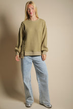 Elise Oversized Waffle Knit Casual Top