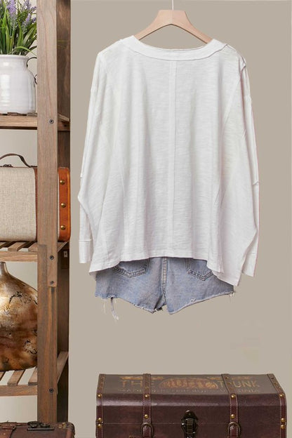 Mitzi Oversized Top with Crochet Panels