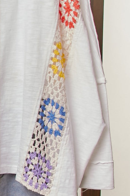 Mitzi Oversized Top with Crochet Panels