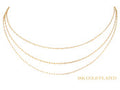 18K Gold Plated 3 Layer Petite Paperclip Chains Necklace