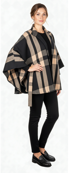 Megan Plaid Belted Wrap