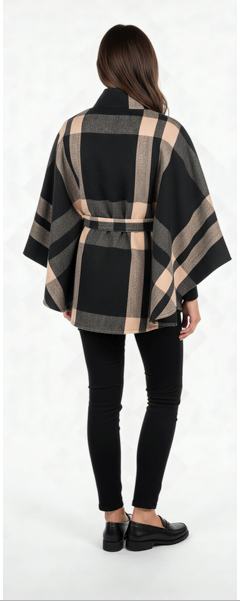 Megan Plaid Belted Wrap