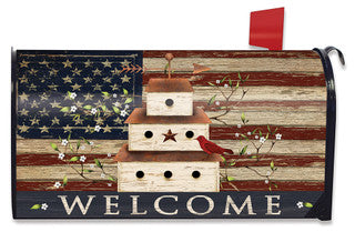 Patriotic Birdhouse Mailbox Cover