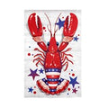 Patriotic Crawfish Burlap Flag