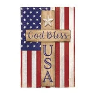 Patriotic Cross Burlap Flag