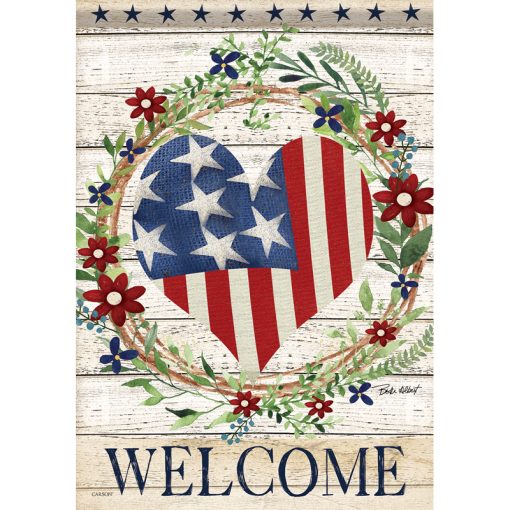 Patriotic Heart Flag