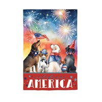 Patriotic Pups Suede Flag