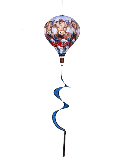 Patriotic Highland Cow Balloon Spinner
