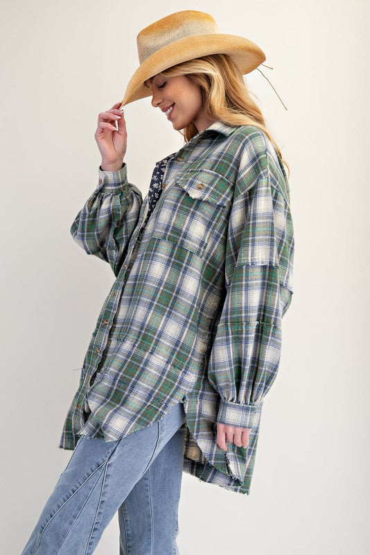 Peace Patch Mineral Washed Flannel Tunic