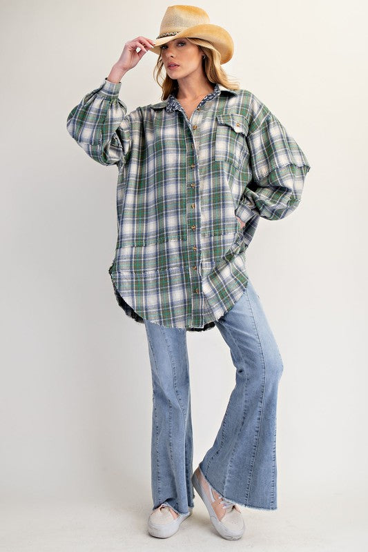 Peace Patch Mineral Washed Flannel Tunic