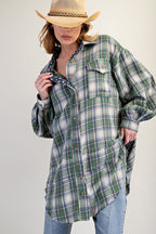 Peace Patch Mineral Washed Flannel Tunic