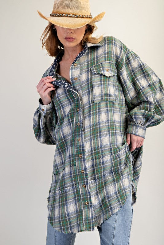 Peace Patch Mineral Washed Flannel Tunic