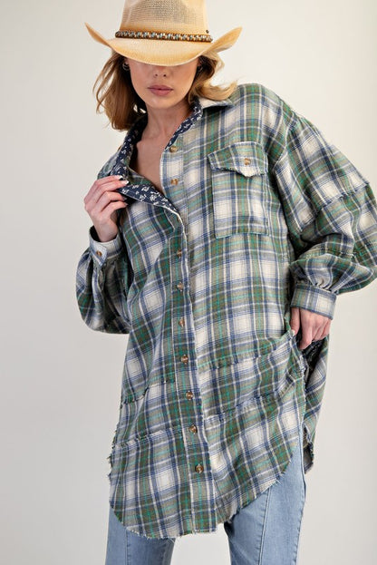 Peace Patch Mineral Washed Flannel Tunic