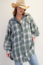 Peace Patch Mineral Washed Flannel Tunic