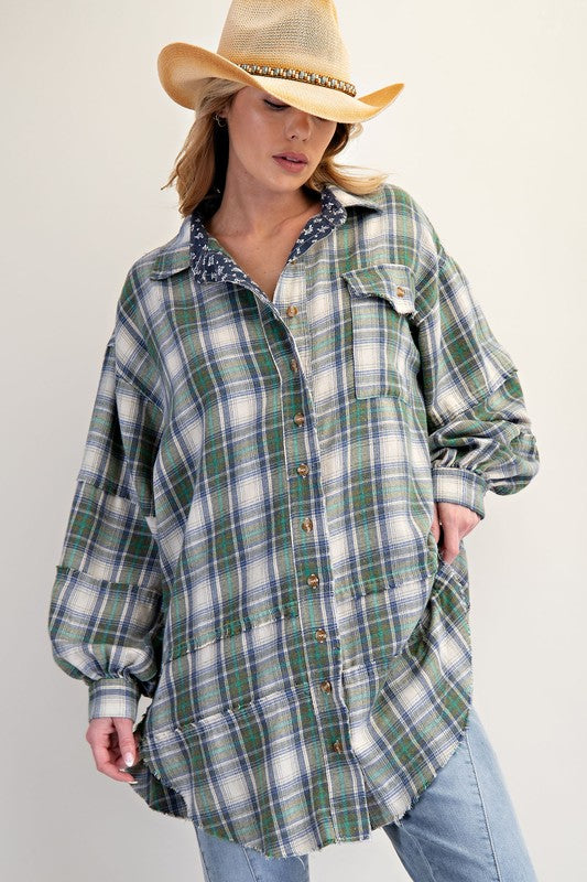 Peace Patch Mineral Washed Flannel Tunic