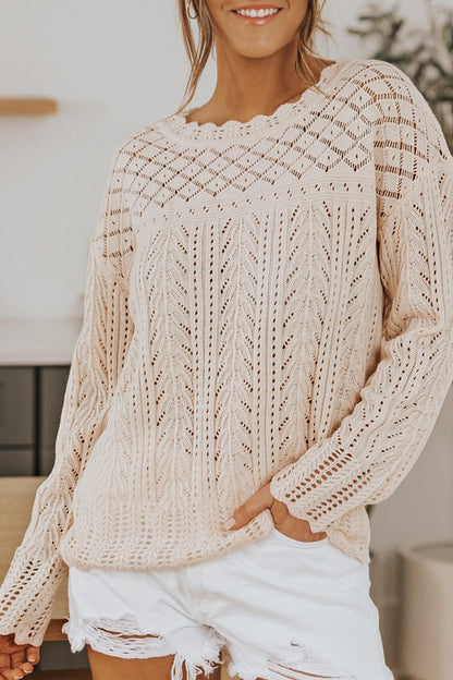Pink Casual Solid Drop Shoulder Knit Sweater