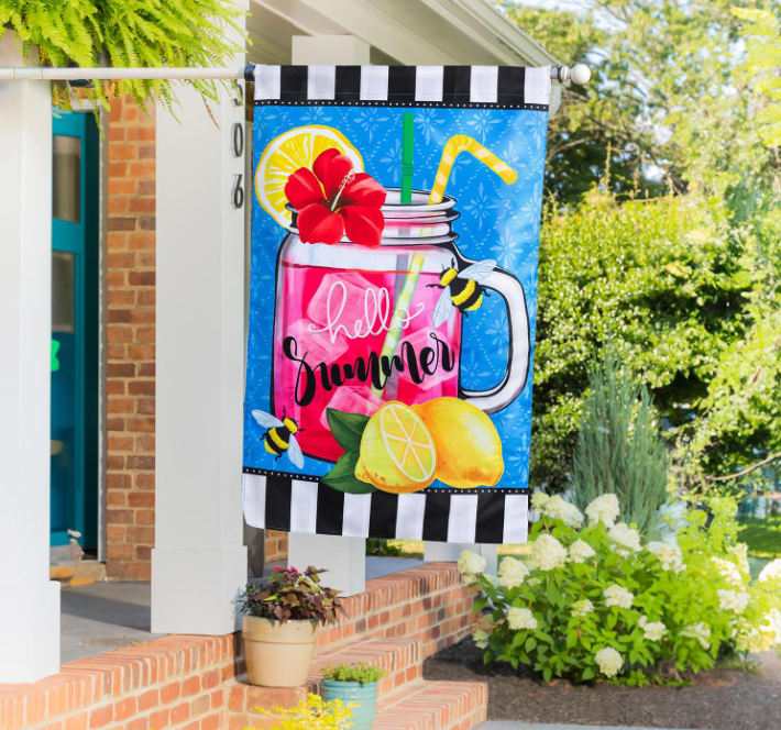 Pink Lemonade Applique Flag