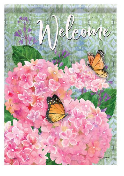 "Pink Hydrangea" Dura Soft™ Garden Flag