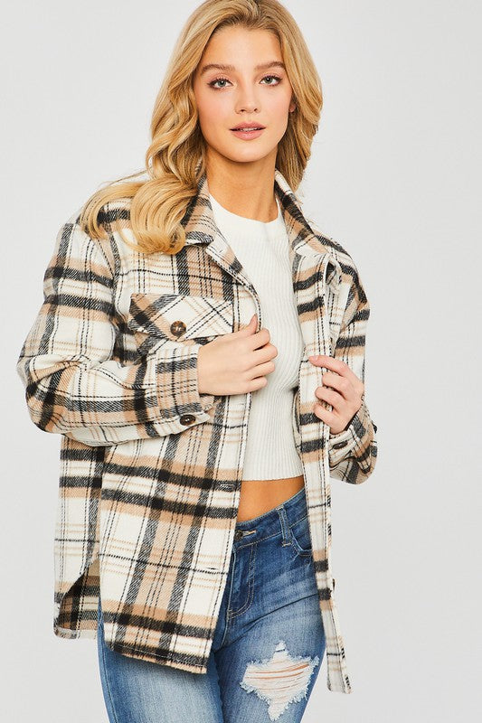 Carmen Plaid Bust Pocket Shacket