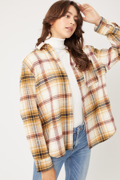 Mika Plaid Long Sleeve Button Down Flannel