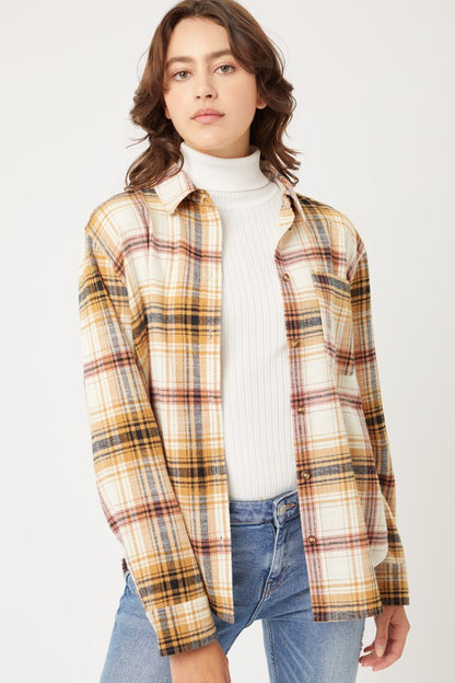Mika Plaid Long Sleeve Button Down Flannel