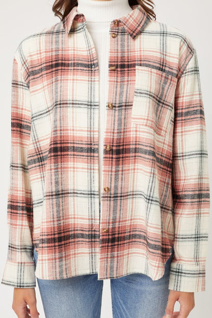 Mika Plaid Long Sleeve Button Down Flannel