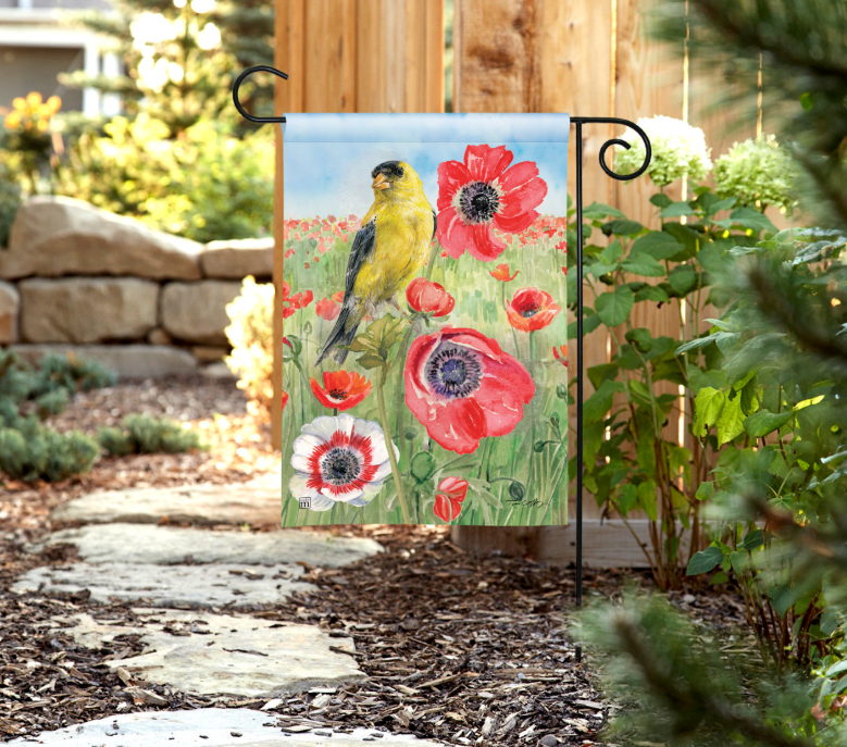 Poppy Field Garden Flag