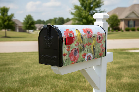 Poppy Field Mailbox Cover
