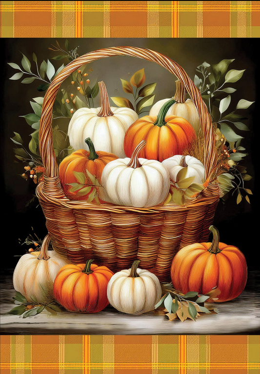 Pumpkin Basket-Flag by June Hartley