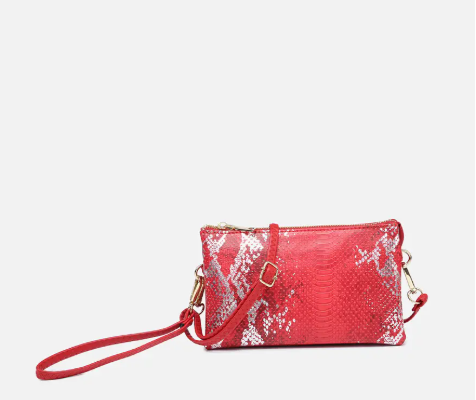 Riley Crossbody - Red Snakeskin