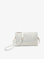 Jen & Co. - M013SHST Riley Shimmer Stripe 3 Compartment Crossbody/Wristlet