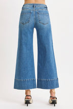 Risen Tummy Control Mid Rise Crop Wide Pintuck Front