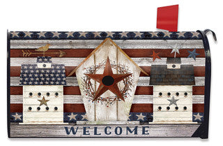 Rustic American Birdhouses Large Mailbox Cover